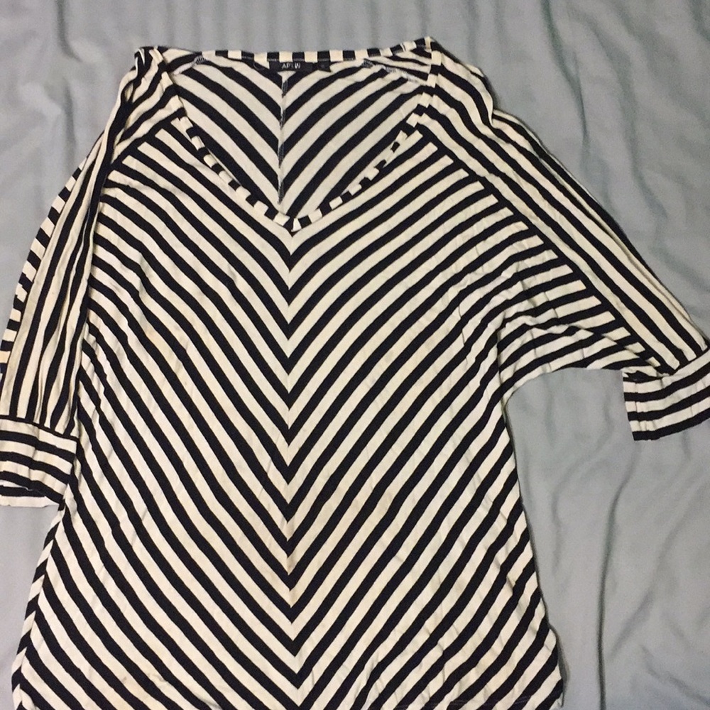 Black and white striped blouse